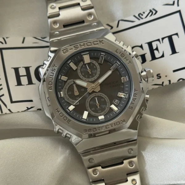 GShock-GMCB2100 (Analog Digital Watch) – Black Dial / Silver Strap