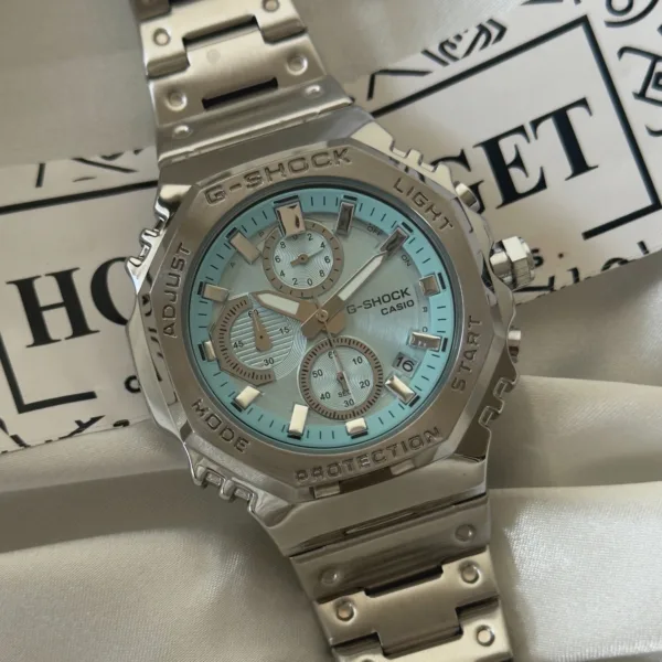 GShock-GMCB2100 (Analog Digital Watch) – Mint Blue Dial / Silver Strap