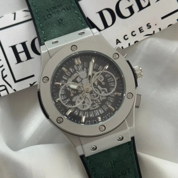 HBT Big Bang - (Analog Watch) – Black Dial / Green Strap