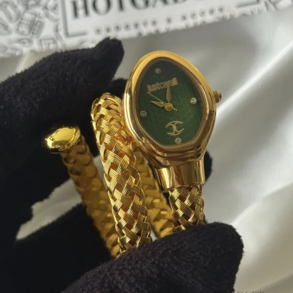 Just c. Snake (Analog Watch) – Green Dial / Gold Strap