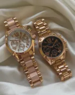 MK Bradshaw 5799 (Chronograph Watch) – White Dial / Rose Gold Strap