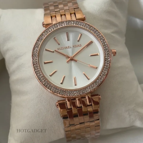 MK Darci 3400 (Analog Watch) – White Dial / Rose Gold Strap