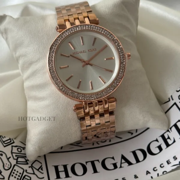 MK Darci 3400 (Analog Watch) – White Dial / Rose Gold Strap