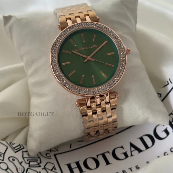 MK Darci 3192 (Analog Watch) – Green Dial / Rose Gold Strap