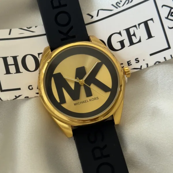 MK Janelle 7313 (Chronograph Watch) – Gold Dial / Black Strap
