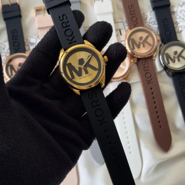 MK Janelle 7313 (Chronograph Watch) – Gold Dial / Black Strap
