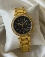 MK Parker 5896 (Chronograph Watch) – Black Dial / Gold Strap