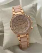 MK Parker 5896 (Chronograph Watch) – Pink Dial / Rose Gold & Pink Strap