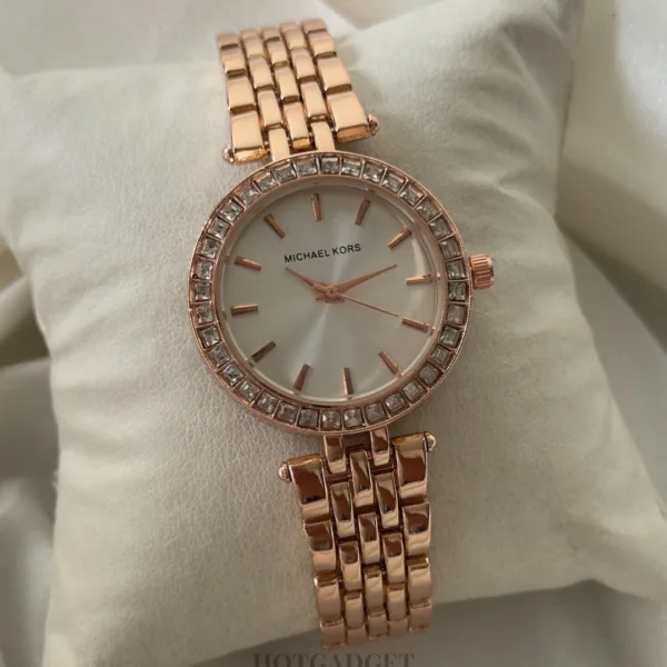 MK Petite 3832 (Analog Watch) – White Dial / Rose Gold Strap