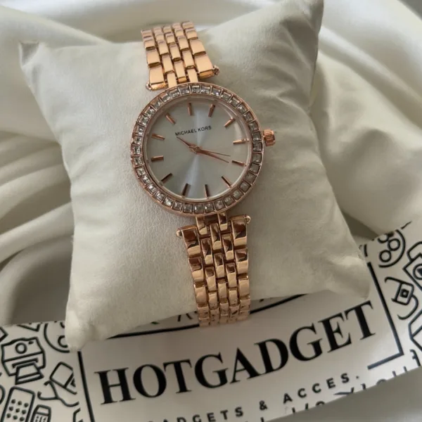 MK Petite 3832 (Analog Watch) – White Dial / Rose Gold Strap