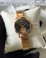 MK Portia 3640 (Chronograph Watch) – Black Dial / Rose Gold Strap