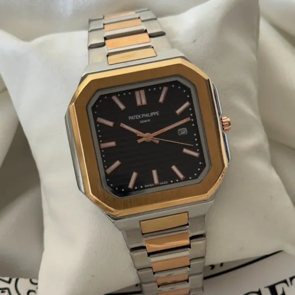 PP Cubitus - (Analog Watch) – Black Dial / Silver & Rose Gold Strap