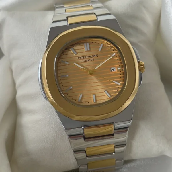 PP Nautilus - (Analog Watch) – Gold Dial / Silver & Gold Strap