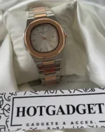 PP Nautilus - (Analog Watch) – White Dial / Silver & Rose Gold Strap
