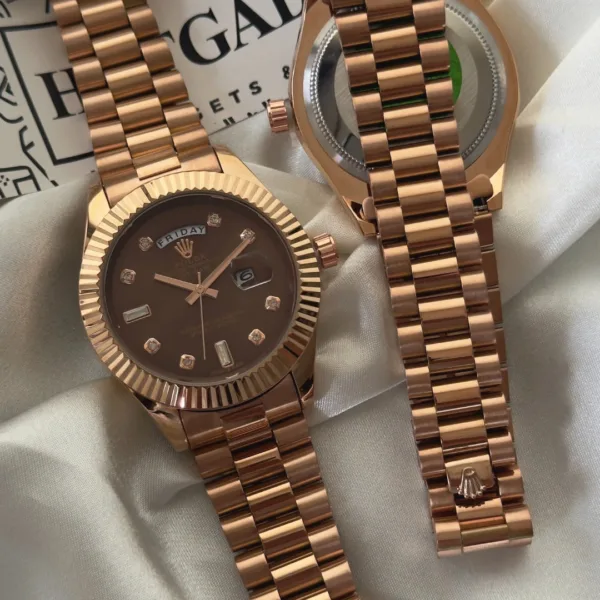 RLX Classic II – Oyster Edition – Brown Dial / Rose Gold Strap