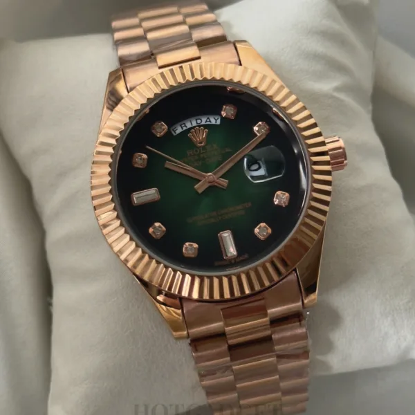 RLX Classic II – Oyster Edition – Green Dial / Rose Gold Strap