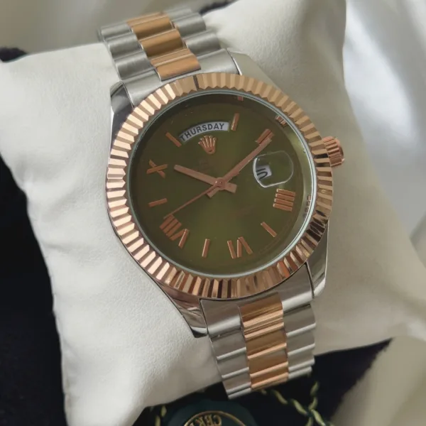 RLX Datejust 41 – Master Edition – Olive Green Dial / Rose Gold & Silver Strap