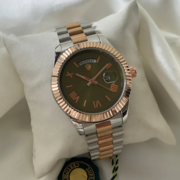 RLX Datejust 41 – Master Edition – Olive Green Dial / Rose Gold & Silver Strap