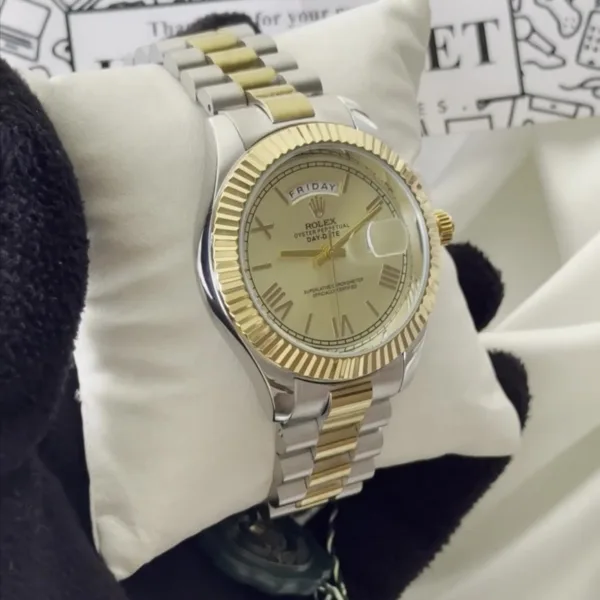 RLX Day-Date 40 – Oyster – Gold Dial / Silver & Gold Strap – video