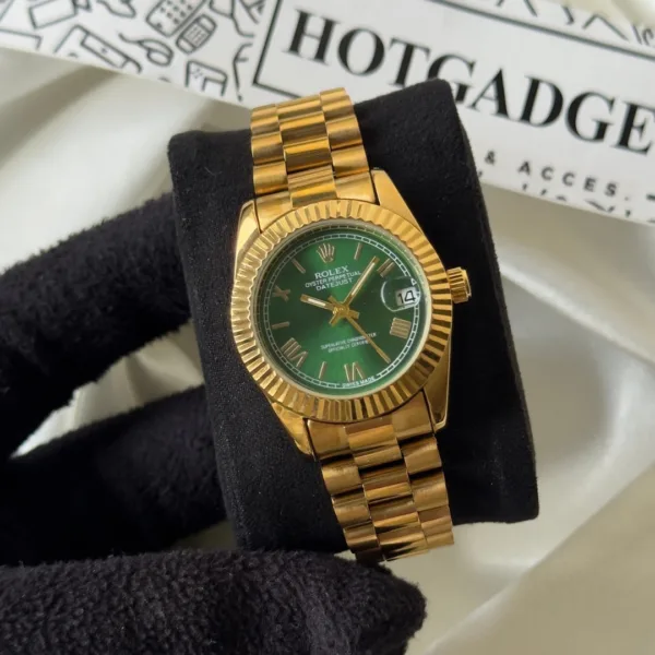 RLX Day-Date 40 – Oyster – Green Dial / Gold Strap