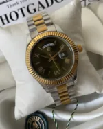 RLX Day-Date 40 – Oyster Olive Green – Olive Green Dial / Silver & Gold Strap