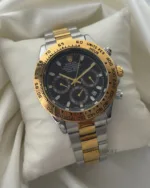 RLX Daytona Inspired – Classic Chronograph – Black Dial / Gold & Silver Strap