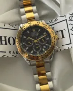 RLX Daytona Inspired – Classic Chronograph – Black Dial / Gold & Silver Strap