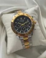 RLX Daytona Inspired – Classic Chronograph – Black Dial / Gold & Silver Strap