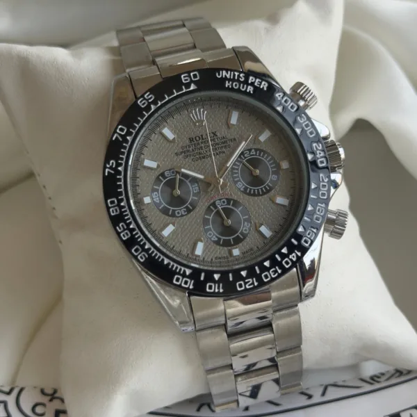 RLX Daytona Inspired – Classic Chronograph – Grey Dial / Silver Strap