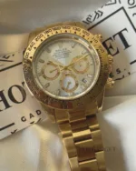 RLX Daytona Inspired – Classic Chronograph – White Dial / Gold Strap