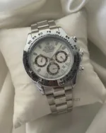 RLX Daytona Inspired – Classic Chronograph – White Dial / Silver Strap