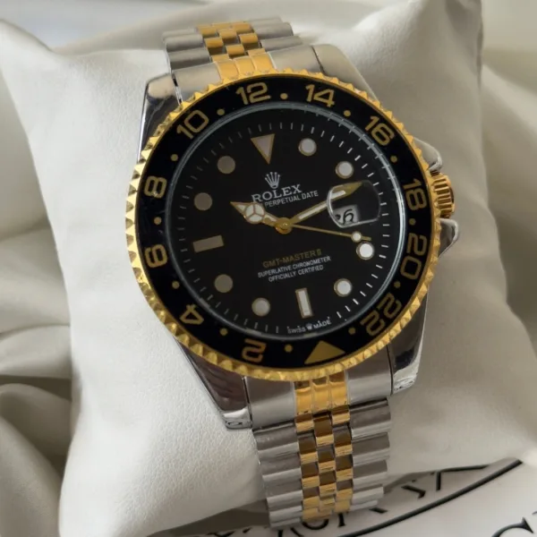 RLX GMTMaster II (Oyster Style) – Black Dial / Gold & Silver Strap