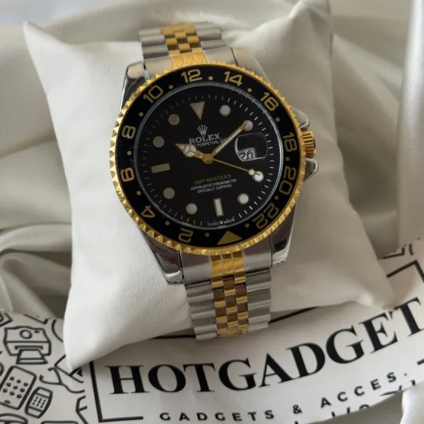 RLX GMTMaster II (Oyster Style) – Black Dial / Gold & Silver Strap