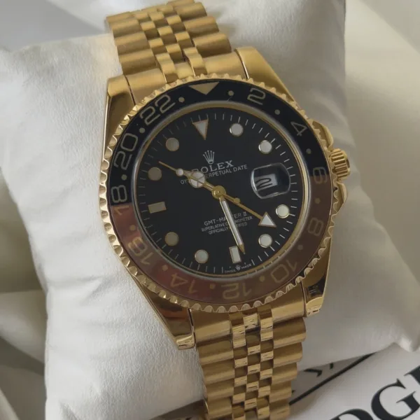 RLX GMTMaster II (Oyster Style) – Black Dial / Gold Strap