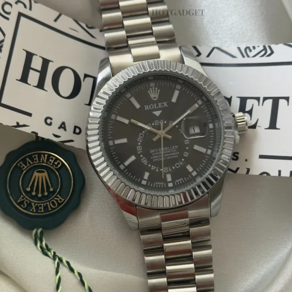 RLX Oyster Sky – Dweller – Black Dial / Silver Strap