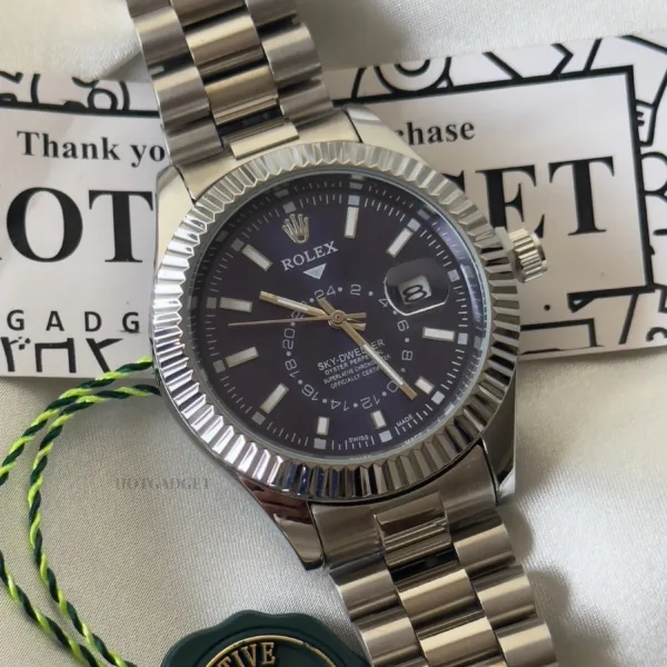 RLX Oyster Sky – Dweller – Blue Dial / Silver Strap
