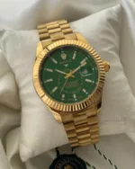 RLX Oyster Sky – Dweller – Emerald Green Dial / Gold Strap