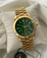 RLX Oyster Sky – Dweller – Emerald Green Dial / Gold Strap