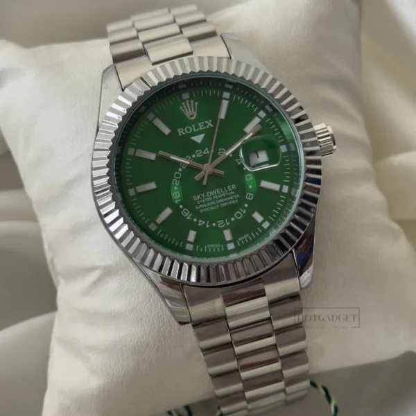 RLX Oyster Sky – Dweller – Green Dial / Silver Strap