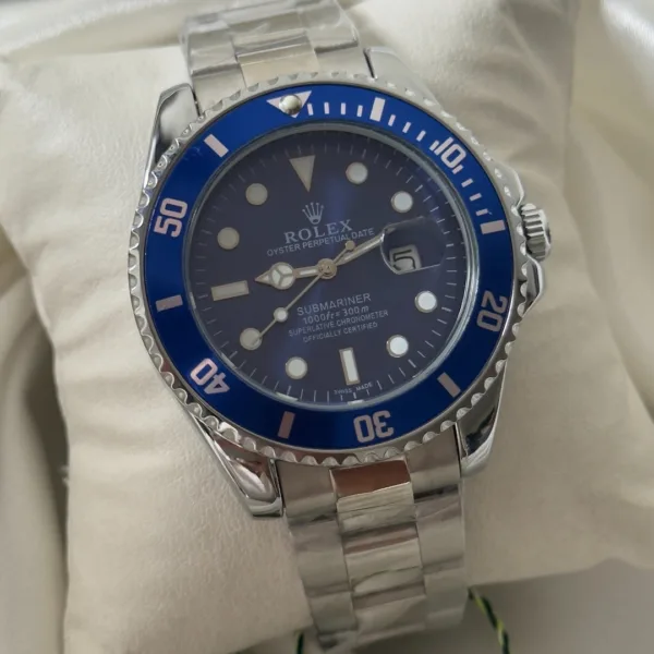 RLX Submarine – Oyster Date – Blue Dial / Silver Strap