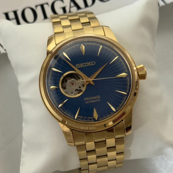 SEIKO-Presage (Automatic Watch) – Blue Dial / Gold Strap
