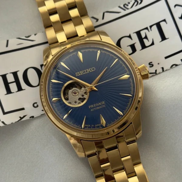 SEIKO-Presage (Automatic Watch) – Blue Dial / Gold Strap
