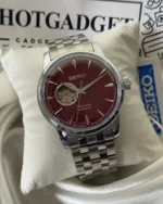 SEIKO-Presage (Automatic Watch) – Maroon Dial / Silver Strap