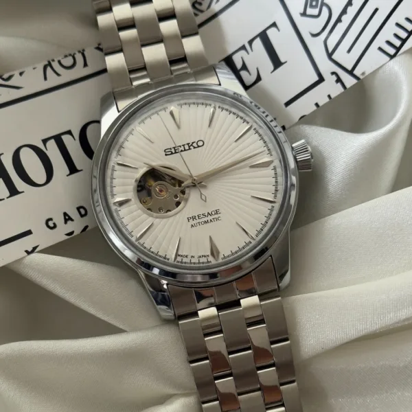 SEIKO-Presage (Automatic Watch) – White Dial / Silver Strap