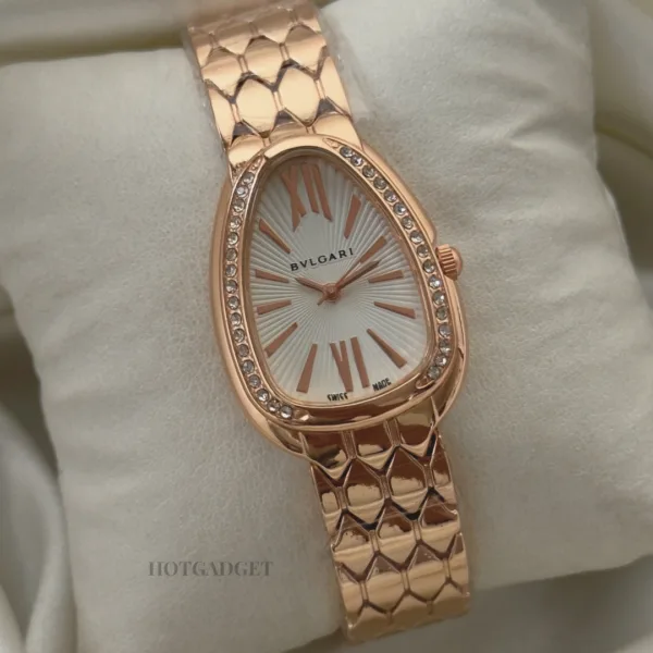 Serpenti (Analog Watch) – White Dial / Rose Gold Strap