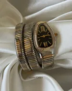 Serpenti-Tubogas (Analog Watch) – Black Dial / Gold & Silver (Two-Tone) Strap