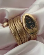 Serpenti-Tubogas (Analog Watch) – Black Dial / Rose Gold Strap – Plain Bezel