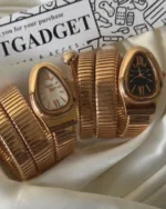 Serpenti-Tubogas (Analog Watch) – Black Dial / Rose Gold Strap – Plain Bezel
