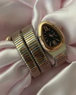 Serpenti-Tubogas (Analog Watch) – Black Dial / Two-Tone Strap – Plain Bezel
