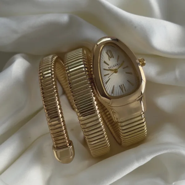 Serpenti-Tubogas (Analog Watch) – White Dial / Gold Strap